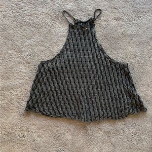 We The Free Black and Gray Cropped Tank Top